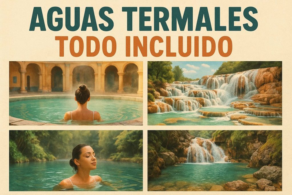 Piscinas de aguas termales para relajación profunda. Tour de bienestar y salud en Costa Rica.